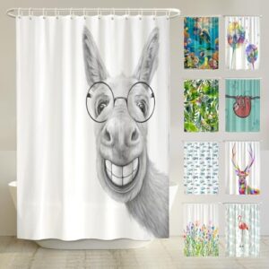 Hipster Esel Duschvorhang 180x200 cm Anti-Schimmel Wasserdicht Waschbar