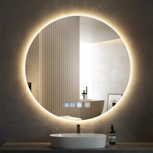 Bellanny Badspiegel LED Spiegel mit Beleuchtung 60cm. Wandspiegel für Badezimmer und Kosmetik. Schminkspiegel mit Touch-Schalter, 3 Lichtfarben, Dimmbar, Antibeschlag, IP44, Horizontal/vertikal