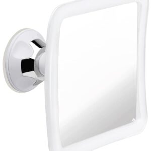 Ein antibeschlagfreier Rasierspiegel mit starkem Saugnapf und 360-Grad-Drehbarkeit. Der Spiegel ist unzerbrechlich und ideal für Duschen und Rituale.