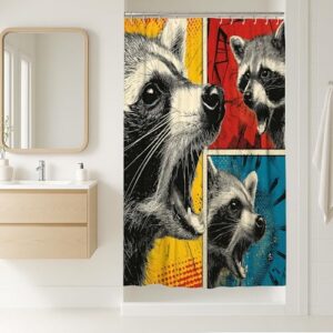 Buntes Pop-Art-Badezimmer-Dekor, wasserdichter Stoff-Duschvorhang mit Haken für Kinderzimmer, 91,4 x 183,9 cm