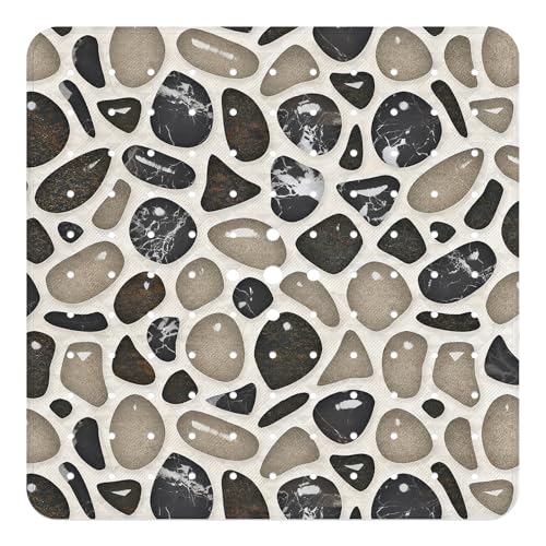 Duschmatte mit rutschfester Struktur, 53x53cm groß, BPA-frei, antirutschend, für Dusche und Badewanne geeignet, schimmelresistent und maschinenwaschbar