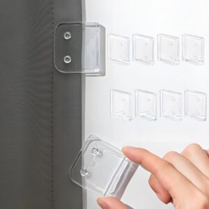Selbstklebende Duschvorhang Clips, 8 Stück transparent, zum Befestigen von Vorhängen und Kleidung, winddichte Spritzschutz Klammern für Badezimmer und Küche.