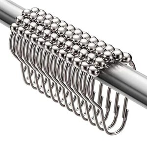 20 Stück Silber Duschvorhangringe, 7.5 x 4 cm Edelstahl Duschvorhang Haken Ringe Duschringe Vorhangringe für Badezimmer, Wohnzimmer, Schlafzimmer, Küche