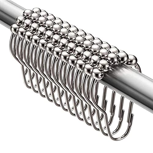 20 Stück Silber Duschvorhangringe, 7.5 x 4 cm Edelstahl Duschvorhang Haken Ringe Duschringe Vorhangringe für Badezimmer, Wohnzimmer, Schlafzimmer, Küche