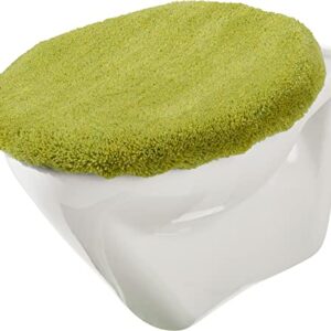 Erwin Müller WC-Deckelbezug mit Schnürung Mykonos grün, 47x50 cm groß, weich und flauschig, trocknergeeignet