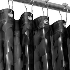 Ga-Geetopia Duschvorhang mit 3D-Optik und perl-schwarzem Design, hochwertig, leicht, für Badezimmer, Dusche oder Ausstellungsraum, mit rostfreien Metallösen und beschwertem Magnet