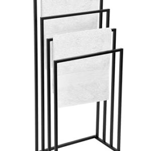 Handtuchständer aus Metall mit Anti-Rutsch-Pads, EU-Produkt, für Badetuchhalter VIVO, schwarz