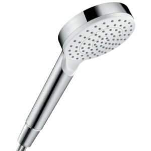 Wassersparender Duschkopf Crometta von hansgrohe, moderner und eleganter Duschkopf für eine effiziente und wasserbesparende Duschannehmung in einem zeitlosen Design mit Chromoptik.