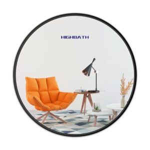 40 cm runder Wandspiegel mit schwarzen Metallrahmen und HD-Glas für Badezimmer, Wohnzimmer oder Schlafzimmer