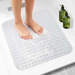 Holtrae Duschmatte Rutschfest 80x80cm mit Ablauflöchern und Saugnäpfen, antirutschige Matte für die Dusche oder Badewanne, geeignet für Senioren und Kinder, großzügige Größe von 80x80 cm