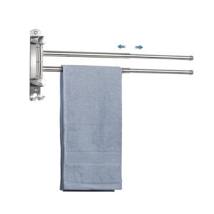 Zweifacher Handtuchhalter mit stilvollem Design für Küche, WC, Garderobe und Bad. Rostfreier SUS304-Stahl. Ausfahrbarer Arm zwischen 28 cm und 50 cm.