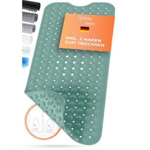 LICHTENHEIM Duschmatte rutschfeste Badematte aus BPA-freiem Material, 100x40 cm, grün, antirutsch und schimmelresistent