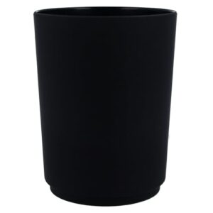 Schwarzer Zahnputzbecher mit dekorativem Design, bruchsicherer Kunststoff und langlebigkeit - ideal für das Badezimmer