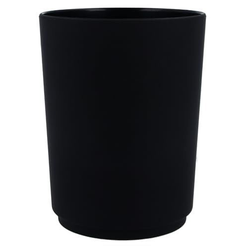 Schwarzer Zahnputzbecher mit dekorativem Design, bruchsicherer Kunststoff und langlebigkeit - ideal für das Badezimmer