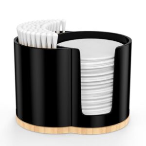 Pengaros innovatives Design: Praktischer Wattestäbchenhalter mit 2 Fächern für die Aufbewahrung von Wattestäbchen, Wattepads und Kosmetikartikeln im Badezimmer.