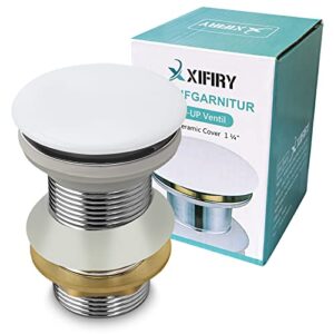 Pop-Up-Ablaufgarnitur für Keramik-Waschbecken im Badezimmer, ohne Überlauf. Hochwertiges Produkt mit Luxusgefühl.