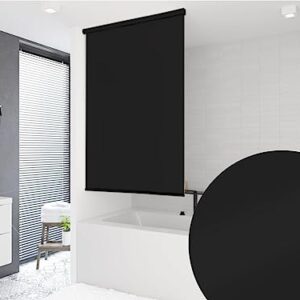 Duschrollo mit Halbkassen-Konstruktion, umweltfreundlich und chloridfrei, schwarze ALU-Halbkassette, perfekt für dein Badezimmer