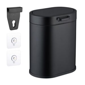 Relaxdays Mülleimer Wandmontage, 5 Liter, Einhängen oder Kleben, Inneneimer, Küchenabfalleimer, Badmülleimer, schwarz