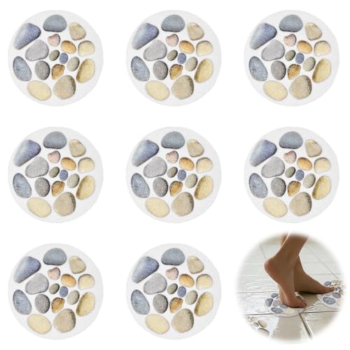 Anti-Rutsch-Aufkleber für Badewanne und Dusche, 8 Stück, 15cm rutschfeste Badewannen-Aufkleber mit Selbstklebe-Funktion