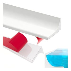 Schallschutzleiste für die Dusche, Selbstklebende Duschschwelle, Wasserstopper zum Trennen von Nass- und Trockenbereichen in der Küche, Bad oder Toilette. Weiß 1m, schneidbar.