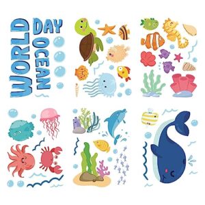 TAIZER Badewannen Aufkleber, Anti Rutsch Sticker für Kinder, Selbstklebende Badewannen Deko, Blumen und Meerestier Muster