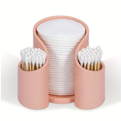 Badezimmer Organizer mit rosa Farbe, zum Aufbewahren von Wattepad, Q-Tips, Pappbechern und Zahnseide