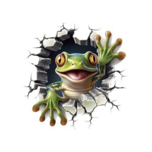 Farbenfrohe 3D Aufkleber für WC Deckel aus PVC Material, Selbstklebig und Wasserdicht. Eine lustige Dekoration für dein Badezimmer oder Wohnraum.