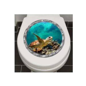 Schildkröte Wandaufkleber für Toilettendeckel und Tank, Selbstklebend, Dekorativ, Badezimmer, Schlafzimmer, Wohnzimmer