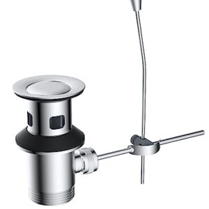 Hibbent Ablaufgarnitur mit Überlauf für Waschbecken, abflussventil und Exzenterarmatur zum Anschluss an eine Zugstange