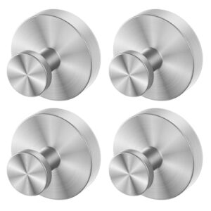 4 Stück Handtuchhalter ohne Bohren, Saugnapf für Küche und Bad, wiederverwendbarer Handtuchhalter mit saugenden Füßen, silberner Farbe
