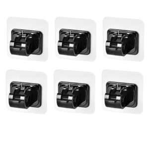 Selbstklebende Gardinenstangenhalterungen in Schwarz, ohne Bohren und Nagelverschrauben, ideal für Küche und Badezimmer.