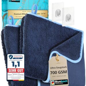Extrem saugstarkes Mikrofaser Putztuch für Bad und Auto, 700 GSM, 2-teilig, 40x60cm