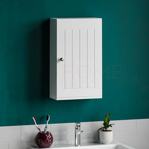 Hängeschrank mit Tür für Bad, Badezimmer, Aufbewahrung und weiße Farbe