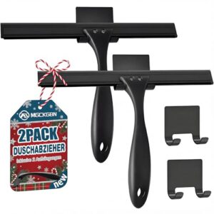 Abzieher für Badezimmer, Spiegel und Fliesen - Duschabzieher mit Edelstahl-Rahmen und Silikonklinge