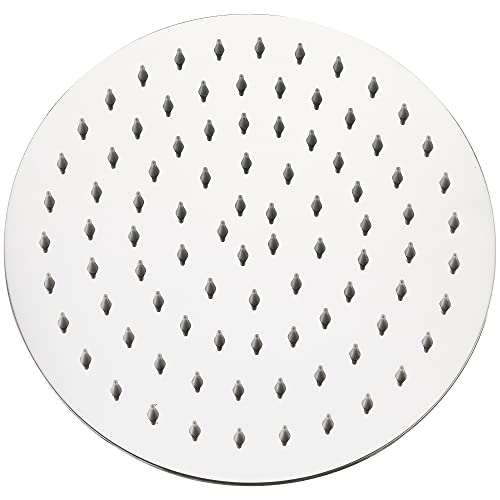 Runder Duschkopf aus Edelstahl 304 für ein großzügiges und schönes Duschvergnügen, auch bei niedrigem Wasserdruck geeignet.