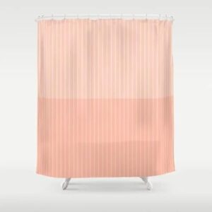 Duschvorhang 200x200 cm Rosa Weiß Streifen, wasserdicht und antibakteriell, einfach zu installieren für Badezimmer oder Badewanne