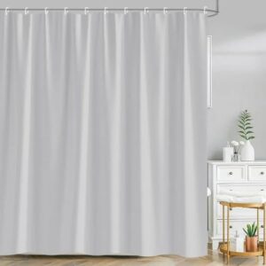 18meng Art Duschvorhang Grau 200x280cm Schwerer Hotel Luxus Polyester Wasserdicht Duschvorhänge Anti-Schimmel und Textil Waschbar Schnelltrocknend für Badezimmer Badewannen mit 12 Haken