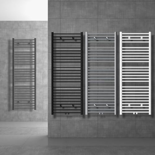 Badheizkörper ECD Germany 600 x 800 mm in Weiß, Design Heizkörper für Badezimmer mit Handtuchwärmer-Funktion