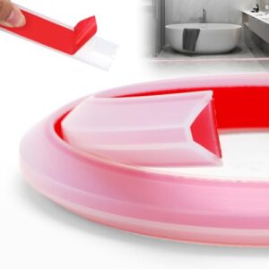 Selbstklebend Schwallschutzleiste für Dusche, Bad oder Küche, transparent, wasserdicht und waschbar, 1.4 cm hoch, Trocken-Nass-Trennung