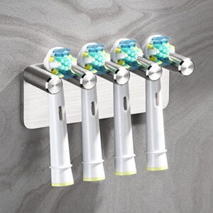 Elektrische Zahnbürste Halter, Edelstahl, Aufsteckbürstenhalter für Badezimmer, Wandmontage ohne Bohren, Silberfarbig