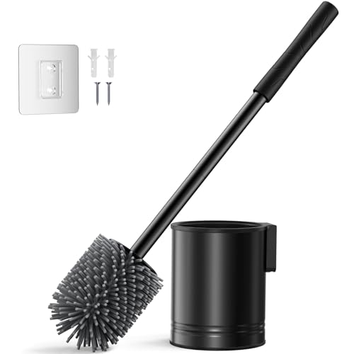 Hochwertige und langlebige Toilettenbürste mit Silikon Edelstahl Kern, ideal für Badezimmerreinigung ohne Bohren.