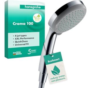 Hansgrohe Croma 100 Vario Handbrause/Duschkopf, High-End-Duschkomfort mit vielfältigen Funktionen und Optionen für einen optimalen Duschspaß.