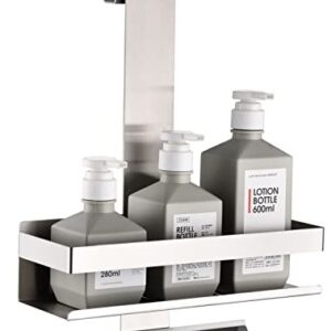 Duschablage zum Hängen, Edelstahl Duschkorb zum Hängen mit Haken für Glas-Duschabtrennung