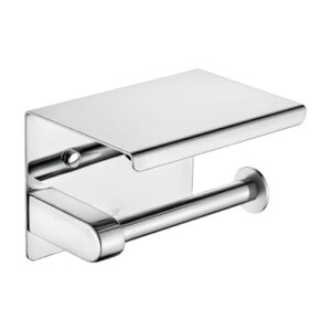 Toilettenpapierhalter mit 2 Montagemöglichkeiten, Edelstahl und Silberfarbe, ideal für Badezimmer, leicht zu reinigen und praktisch