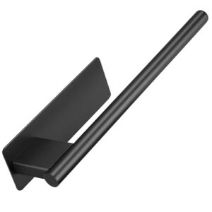 Selbstklebender Handtuchhalter aus Edelstahl für Bad oder WC, modernes Schwarz-Matt Design, ohne Bohren installieren