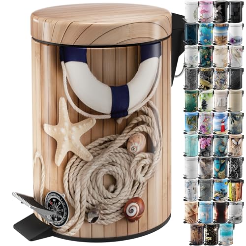 Sanilo Kosmetikeimer 3L mit Absenkautomatik, Abfalleimer mit Innenbehälter für Badezimmer