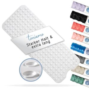 Badewannenmatte rutschfest 100x40 cm aus hochwertigen Materialien, antibakteriell und maschinenfest. Ideal für ein sicheres und entspanntes Baden.