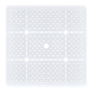 XIYUNTE Groß Duschmatte rutschfest Anti Schimmel 70x70cm XL Quadratische rutschfeste Duschmatten für die Dusche PVC Duschwannenmatte mit Saugnäpfen & Abflusslöcher Maschinenwaschbar Transparent