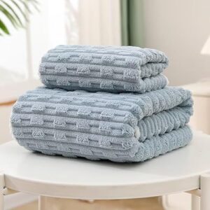 ZJTZ 2-lan Badetuch Set, Mikrofaser, ultraweich und sehr saugfähig für Körper, Sport, Spa und Fitness