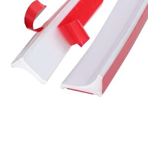 Duschschwelle mit selbstklebendem Silikon, Wasserstopper für begehbare Dusche und Küchen, weiß